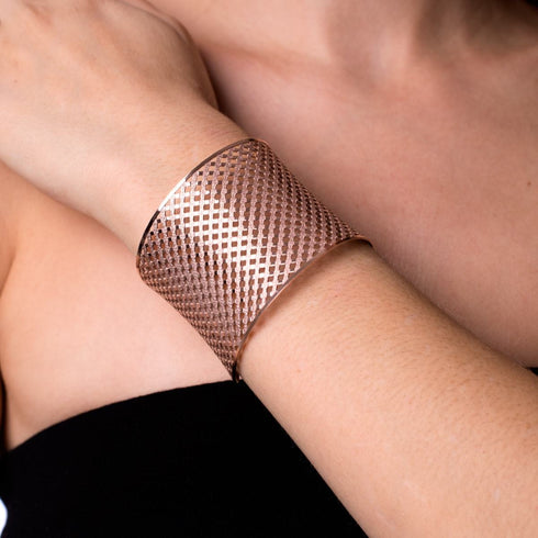 Metropolis | 18k Rose Gold | Laser Cut Cuff